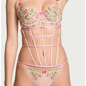 Victoria's Secret DREAM ANGELS Pink Caged Underbust Corset Size S